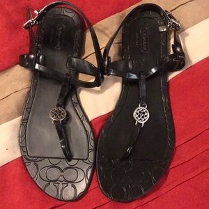 Black coach sandals